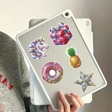 50Pcs Y2K Sparkly Disco Mirror Ball Stickers, Shiny Glitter Fruit Snack Cute Pet Party Decals For Bullet Journal, Gift Wrap & Scrapbook Embellishment - Multicolor - View 2