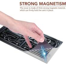 4pcs Home Chinese Traditional Geometric Pattern Enhanced Magnetic Flux Cover, 8"X15.5" Trimmable And Fully Sealed, Suitable For Floor, Air Conditioner And Ceiling Vents, Suitable For RV And Home HVAC Vents, With Noise Reduction Function, Adhesive Vent - Dark Grey - View 3