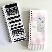Sổ sticker Washi họa tiết ren lưới vintage, sticker trang trí dạng dải dài xé rời, album sticker đóng gáy xoắn dùng trang trí sổ tay handmade - Một cỡ - Xem 6