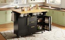 Sideboard Made Of Wood With 3 Drawers With Storage Adjustable Black For Living Room And Dining Room - Black - View 6