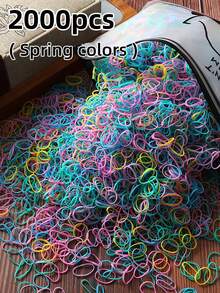 5000/3000/2000/1000pcs Mini Solid Color Disposable Hair Ties, Strong And Durable Small Hair Bands, Gentle On Hair, Suitable For Daily Use - Multicolor - View 18