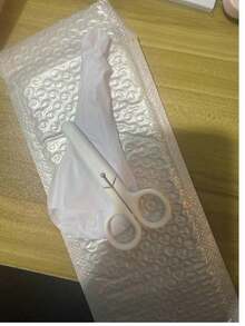1pc Mini White Scissors, Portable Stainless Steel Blade Paper Cutter, Handmade Stationery, Office School Gift - Multicolor - View 10