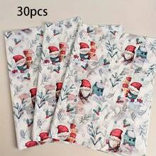 Santa Claus Skiing Design Tissue Paper, 20*14 Inch Gift Wrapping Paper, Suitable For Christmas Decoration, New Year Gifts, Weddings, Thanksgiving, Birthday Gift Wrapping, Bouquet Wrapping, Gift Bag Filler And Party Gifts - Multicolor - View 11