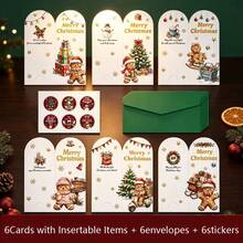 Christmas Greeting Card Creative Blessing Small Card Envelope Set, Message Card, Foldable Greeting Card, Can Hold Money, Can Hold Items, Christmas Gift, Christmas Blessing, Christmas Card, Invitation, Red Envelope - Multicolor - View 1