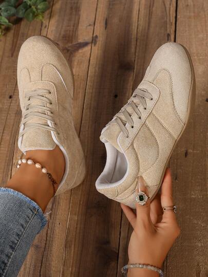 Women's Casual Sports Shoes Flat Casual Women's Shoes Sports Shoes Patchwork Lace-Up Casual Women's Shoes Running Women's Shoes