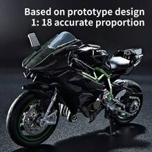 1:18 Scale Mini Die-Cast Motorcycle Model Toy, Functional Shock Absorber Design, Desktop Accessory Ornament, Ideal Gift For Children And Collectors On Halloween And Christmas - Multicolor - View 3