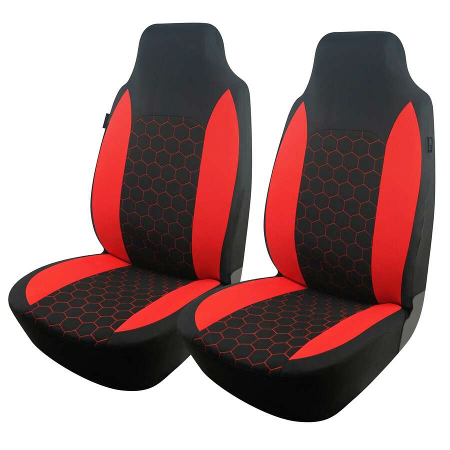 REMAX 2pcs New Football Quilted Design Car Seat Covers, Fits 2 Front Seats, Airbag Compatible, Universal Car Seat Accessories