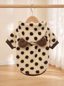 LUCKIE PAW 1pc Black & White Polka Dot Pet Sweatshirt, Physical Flea Prevention, Reduces Shedding, Warm & Breathable, Suitable For Small & Large Dogs And Cats, Indoor & Outdoor Use - Multicolor - View 2
