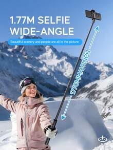 AXNEN 52.36"/1.77m Wireless Bluetooth Selfie Stick Tripod, Auto Pop-Up On Touch, Handheld All-In-One Aluminum Tripod Phone Holder With Magnetic Remote, 360° Rotation Freestanding Multi-Functional For Photo,Video, Suitable For Party, Live Streaming, Holiday Gift - one-size - View 6