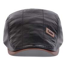 1pc Men's PU Leather Adjustable Beret Hat, Outdoor Casual Cap For Spring/Autumn Travel, Beach And Party - Multicolor - View 6
