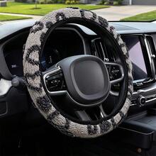 1pc Heart-Shaped Plush Steering Wheel Cover Without Inner Ring, Car Accessory Suitable For 14.5-15 Inch Steering Wheel, Car Decoration Item, All-Season Use - A - View 13