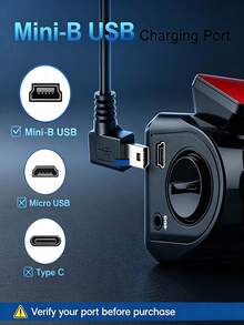 Dash Cam Power Cable, Rove R2-4K Car Dashboard Camera, Mini-B USB Dash Cam Power Cable 90° Right Angle - A - View 3