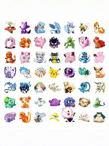 asmodee 100pcs Pokemon Cartoon Graffiti Stickers Pikachu Luggage Pocket Monsters Notebook - Multi-color - View 7