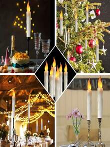 26pcs Flameless Hanging Candle Lights, LED Magic Wand Remote-Controlled Smart Candle Lights, Battery-Powered, Suitable For Interior Decoration, Room Decoration, Party Decorations, Wedding Decorations, Home Decor, And Christmas Decorations. - Hanging Candle Lamp - View 10