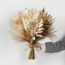 20/80/100/200pcs Brown Artificial Reed Grass Bouquet, Large Capacity Rabbit Tail Grass, 43.18cm Bohemian Style Artificial Fluffy Reed, Suitable For Home, Wedding, Event And Holiday Decoration (Christmas, Halloween, Easter, Thanksgiving) - Brown - View 2