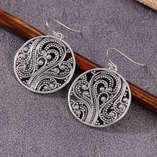 Exquisite Elegant Women's Dangle Earrings, Unique Handmade Twisted Round Hollow Design, Suitable For Casual Wear - Silver - View 6