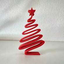 1Pc Minimalist 3D‑Printed Christmas Tree Ornament, Simple Sleek Festive Tabletop Decor, Elegant Centerpiece For Dining Table, Cabinet & Living Room Display, Versatile Neutral‑Style Holiday Accent For All Indoor Home Scenes - Multicolor - View 15