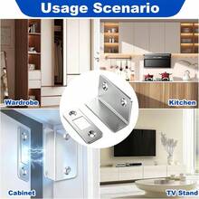 Magnetic Door Catches, L Shape Ultra Thin Cupboard Magnets Adhesive Cabinet Magnets Door Latch For Kitchen Wardrobe Drawer Sliding Door Closure(6/8/14 Pcs) - Door Catches, L Shape - View 5