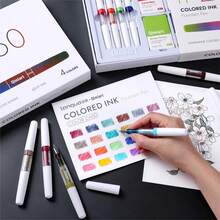 Languo 24pc Set (4 Pens + 20 Replacement Ink Cartridges), 5 Color Series, Colorful Pens, 0.5mm Nib, Perfect For Daily Writing, Office, Business Signing, Holiday Gift - Sets - View 8