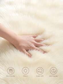 Fluffy Rug Cream White Area Rug,For Bedroom,Living Room,Study,Office,Plush Bedroom Rug,Non-Slip,Shaggy Rug,Faux Fur Rug,Living Room Rug,Bedside Rug,Decorative Rug,Bedroom Decor,Autumn Home Decor,Room Decor,Fall Decor,Fall Home Decor - Creamy White - View 6