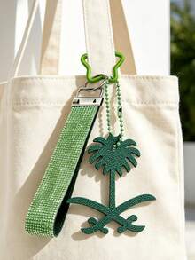 Pu Coconut Camel Palm Tree Bag Charm,Rhinestone Wristband Keychain,Leather Palm Tree Bag Accessory,Fashion Women Handbag Charms,Perfect Holiday Gift - Multicolor - View 3