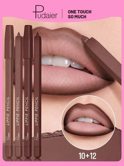 Pudaier 2Pcs Matte Lip Liner Pen- Waterproof, Long-Lasting, Easy Sharpening Cap For 3D Makeup Look Non-Stick Berry Shades For All Skin Types - Perfect Makeup Gift For Women