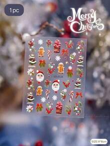 1 Set Christmas Gingerbread Man Candy Cane Pattern Decorative Stickers, Exquisite Holiday Atmosphere, Cup And Vessel Exterior Decoration, Holiday Decorative Stickers - Decorative Stickers - View 5