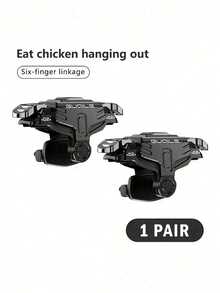 1 Pair GT02 Mobile Game Trigger Buttons, High‑Sensitivity Electrostatic Shooting Triggers, Zero‑Latency 4‑Finger Gaming Accessory For IOS & Android FPS Shooting Games, Light‑Use Only, Prone To Wear & Looseness Under Heavy Frequent Pressures - Black - View 8