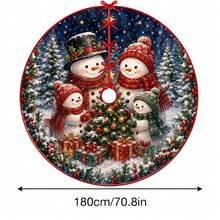 1件裝雪人圖案聖誕樹裙，優雅配色節日裝飾，5種尺寸，中性節日禮物，適用於居家與派對聖誕裝飾 - 雪人2 - 查看 15