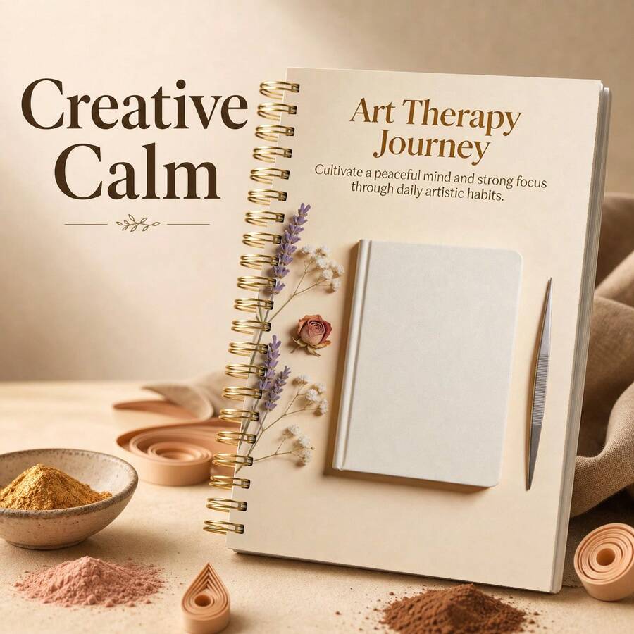 Mindful Art Journal For Self-Care And Emotional Healing - Mindful Reflection Book With Stress Relief Activities And Open-Ended Art Prompts - Self-Care Logbook For Women, Anxiety Relief Support Book - A5 - View 1