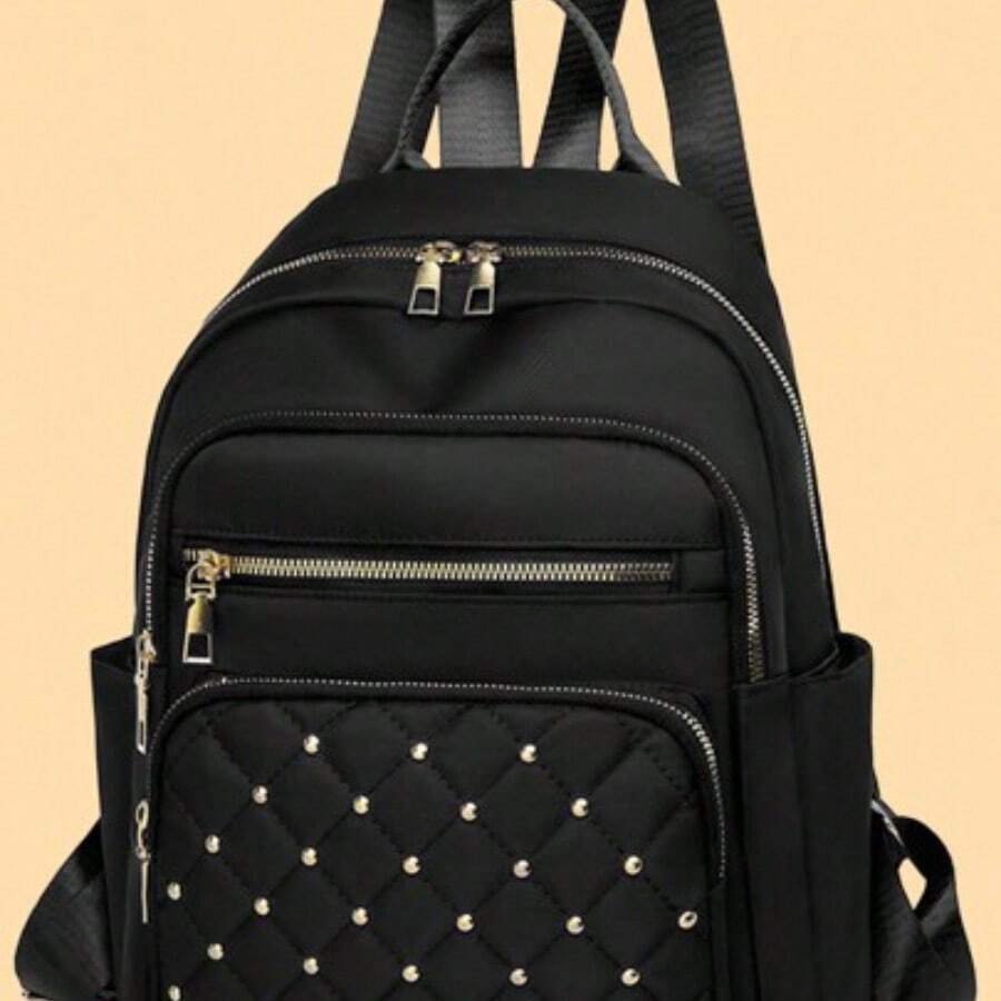 Mochila para mujer de nueva forma de diamante, de gran capacidad, de viaje, de moda, casual, de tela Oxford - Negro8852 - Ver 1