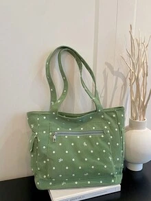 Large Capacity Tote Bag For Women, New Fashion Versatile Commuter Shoulder Bag - Green - View 5