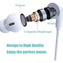 Earbud In-Ear Berkabel USB-C dengan Mikrofon Terintegrasi, Isolasi Kebisingan, Suara Stereo, Kontrol Volume, Earphone Gaming untuk Ponsel & PC, Kompatibel dengan Sebagian Besar Perangkat Jack USB-C, untuk iPhone 15 Pro, 16 Pro Max, 17 Air, Kompatibel dengan Galaxy S25/S24/S23/S22/S21/S20 - View 3