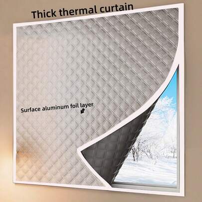 Thickened Aluminum Foil Thermal Curtains | Winter Windproof Sealing Solution Bedroom Soundproof Blackout No-Drill Easy Installation