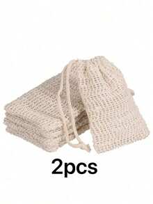 1/2/3pcs Reusable Exfoliating Soap Bags, Jute Drawstring Soap Bags, Easy To Lather And Dry, Remove Dirt And Dead Skin, Ideal Tool For Body Cleansing, Perfect For Bathroom Accessories And Home Bathroom Decor, Especially Suitable For Summer Use. - Multicolor - View 10