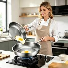 1pc Hammered Texture Wok, Physical Non-Stick Frying Pan, Scratch-Resistant, Even Heat Distribution, Compatible With Induction Cooktop And Gas Stove, Home Kitchen Cooking - View 7