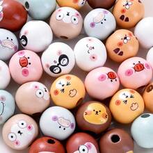 25Pcs Animal Pattern Wooden Beads Assortment, Multiple Styles Available, Suitable For DIY Jewelry Making, Handmade Accessories, Friendship Gifts, Home Decor, Small Item Decoration - Multicolor - View 5