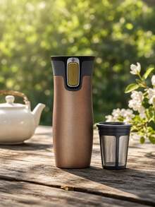 Contigo Stainless Steel Vacuum Insulated Travel Mug, Auto-Sealing Leak-Proof Coffee Tumbler, Easy-Clean Lid, Portable Hot & Cold Beverage Cup, Suitable For Outdoor, Office, Driving - Champagne - View 8
