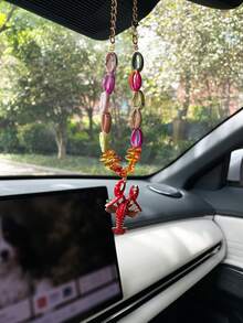 Hiasan Gantung Mobil Bentuk Lobster Kreatif Musim Panas, Hiasan Gantung Kaca Spion Interior Mobil Berwarna-warni, Dekorasi Interior Mobil - A - View 7