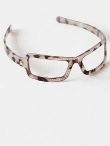 1pc/3pcs Fashion Eyeglass Frame Style Headband, Hollow Eyeglass Design Headband, Leopard Print & Solid Black Non-Slip Serrated Hairband, Women's Party & Daily Hair Accessory - Multicolor - View 8