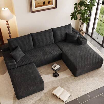 96" Sectional Couches For Living Room Cloud Couch Sofa With L-Shape Upholstered Boneless Couchs Modern Modular Sectional Couch With Chaise