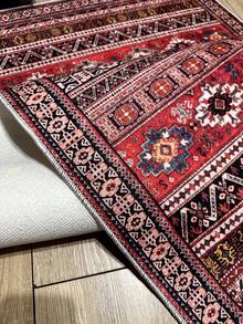 Digitally Printed Non-Slip Washable Runner And Area Rug Living Room Carpet, Modern Design | Modern, Scandinavian, Bohemian And Classic Styles | 100% Polyester - Red - View 10