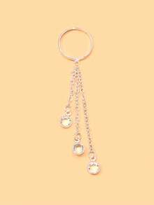 Minimalist Tassel Water Drop Rhinestone Chain Ring, Niche Design, High-End European And American Style, Fashion Adjustable Finger Ring Jewelry - Tassel - View 8