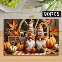 1/4/6pcs Autumn Series Carriage Elf Pumpkin Pattern Printed Placemats, Heat Resistant Table Mats For Home Kitchen/Table Protection, Kitchen Dining Table Party Decor - Multicolor - View 13