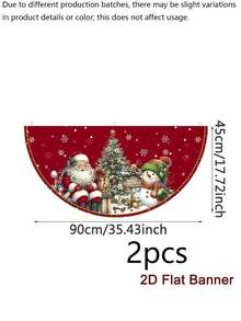 2pcs/1pc Christmas Themed Fan-Shaped Small Flag Decorations, Suitable For Christmas Party, Christmas Tree Decoration, Theme Party, Thanksgiving, New Year, Christmas Party Favors, Holiday Party And Holiday Scene Decoration - One Size Fits All - View 16