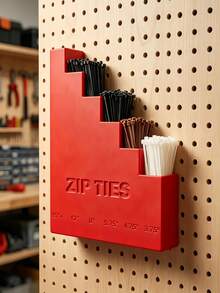 Wall Mount Zip Ties Organizer Rack Multi‑Size Cable Tie Storage Rack Heavy Duty Hook Style Cable Tie Holder Multi‑Layer Storage Hanger For Garage Workshop Tool Organization Repair Workers Essential Storage And Organization Home Decor - Multicolor - View 2