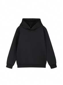 Tween Girl Fun Print Sweatshirt, Warm And Comfortable Thermal Lined Pullover Sweatshirt For Autumn/Winter - Black - View 3
