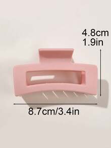 6pcs ABS Material Autumn/Winter Minimalist Matte Pink & Light Coffee Hollow Square Hair Clips, Multi-Functional Tea Party Updo Hair Accessories - 6-piece Set - Square - View 5