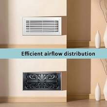 4pcs Home Chinese Traditional Geometric Pattern Enhanced Magnetic Flux Cover, 8"X15.5" Trimmable And Fully Sealed, Suitable For Floor, Air Conditioner And Ceiling Vents, Suitable For RV And Home HVAC Vents, With Noise Reduction Function, Adhesive Vent - Dark Grey - View 7