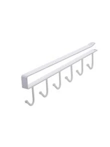 1pc Bohemian Style Double Row Hanging Hooks, Easy Installation Damage-Free Iron Cup Rack, Suitable For Kitchen, Bathroom And Bedroom, Under Cabinet Hanging Cup Hooks, Double Row Metal Hanging Rack, Kitchen Storage Rack For Tableware And Coffee Cup Organization - A - View 14